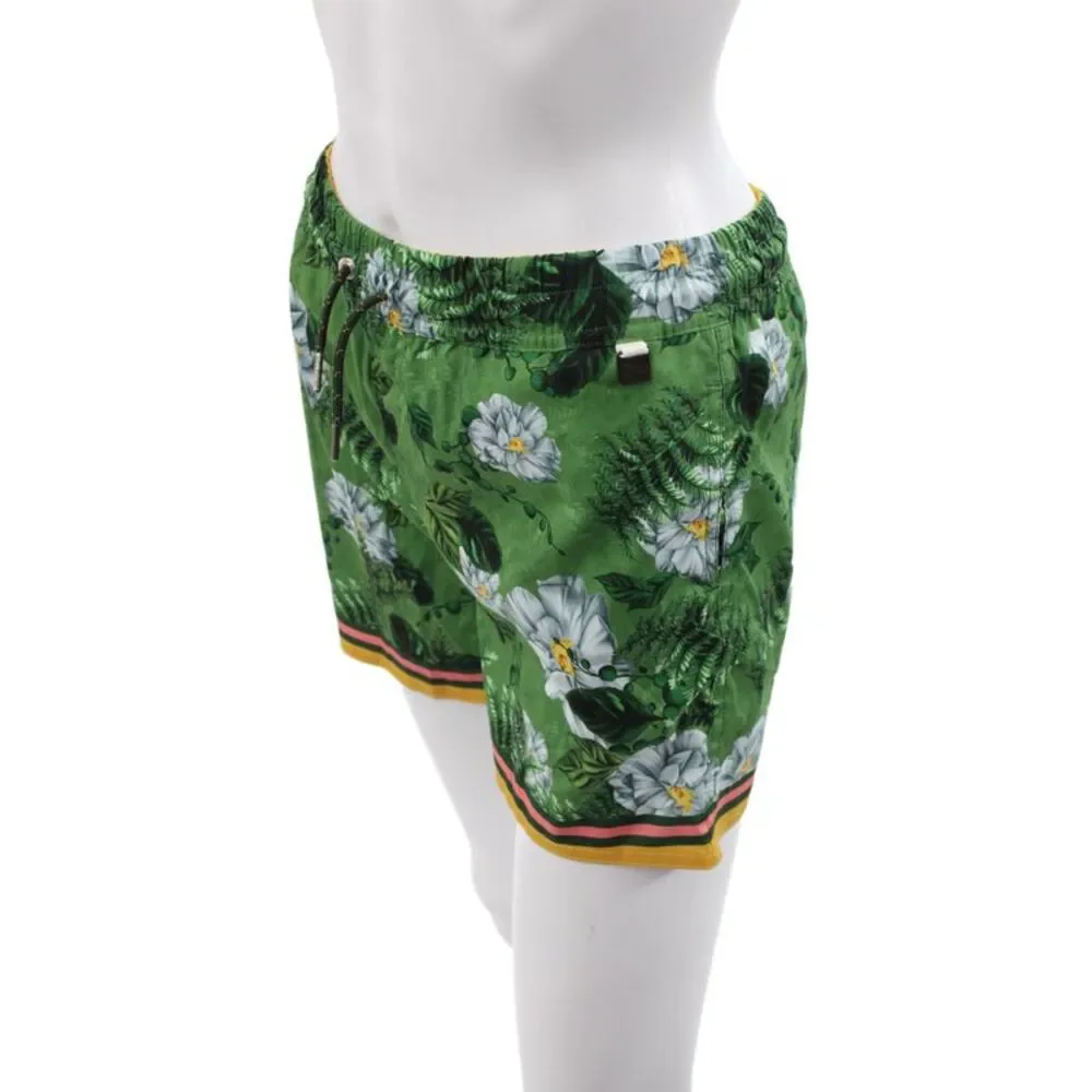 Agua Bendita Mens Green Floral Polyester Swim Shorts Size 14